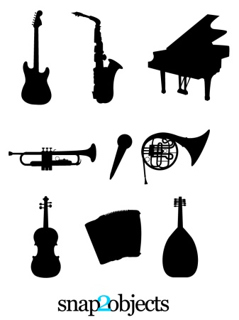 free vector Musical Instruments Silhouettes